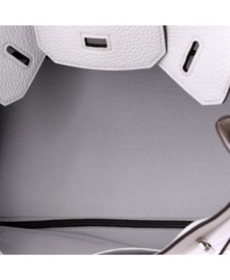 Birkin 30 Handbag Blue Clemence with Palladium Hardware