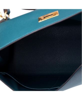 Kelly 28 Handbag Green Epsom with Gold Hardware