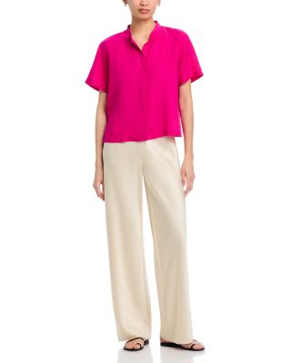 Mandarin Collar Short Sleeve Shirt