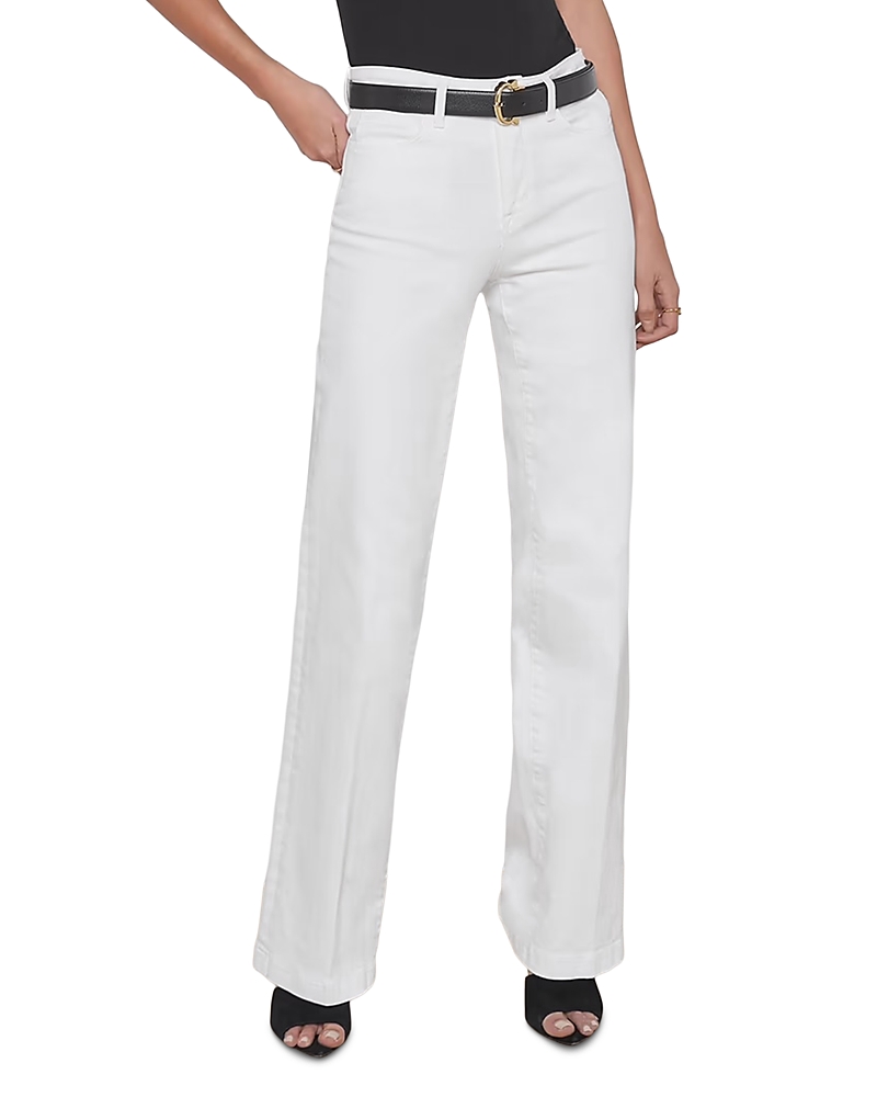 L'Agence Clayton High Rise Wide Leg Jeans in Blanc