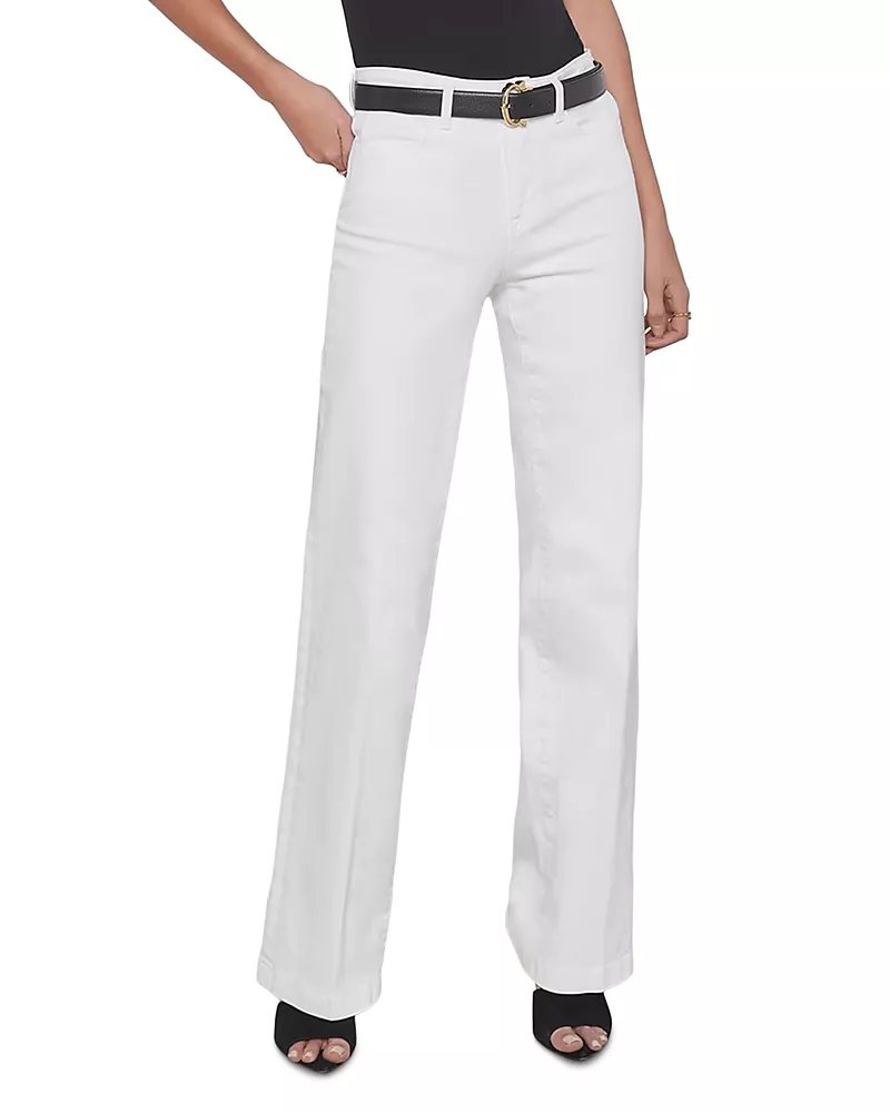 L'Agence Clayton High Rise Wide Leg Jeans in Blanc