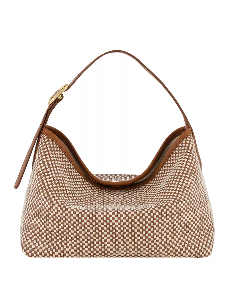 Vince Vivian Small Woven Leather Hobo Bag