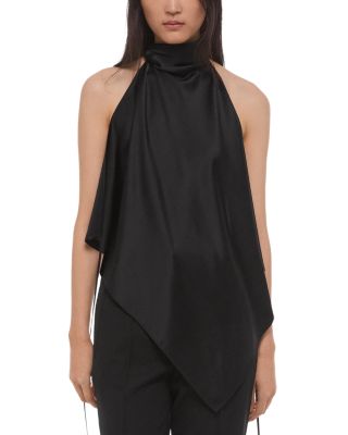 小物 HELMUT LANG black satin tie Helmut Lang Silk Tie Scarf Top | Bloomingdale's Women