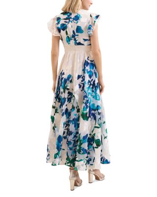 Liana Blue Burnout Maxi Dress