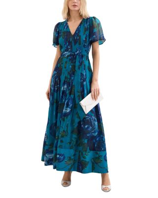 Skylar Teal Floral Maxi Dress