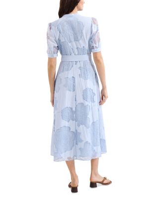 Queenie Blue Floral Swing Dress