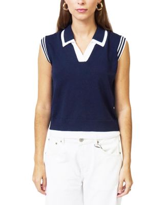 Women's Brooklyn Sheer Double Layer Twofer Polo Sweater