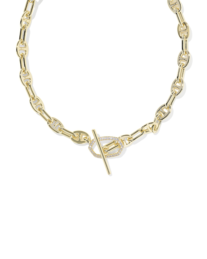 Kendra Scott Elisa Pave Toggle Mariner Chain Necklace, 18