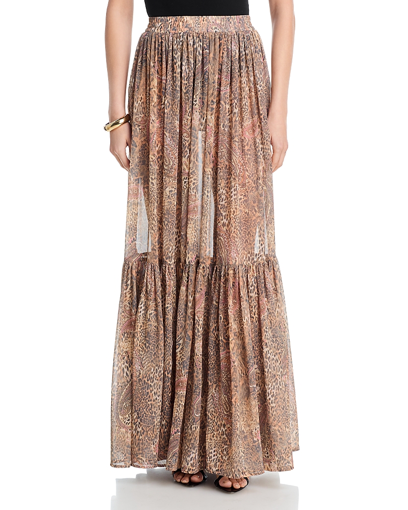 L'Agence Ursie Smocked Waist Maxi Skirt