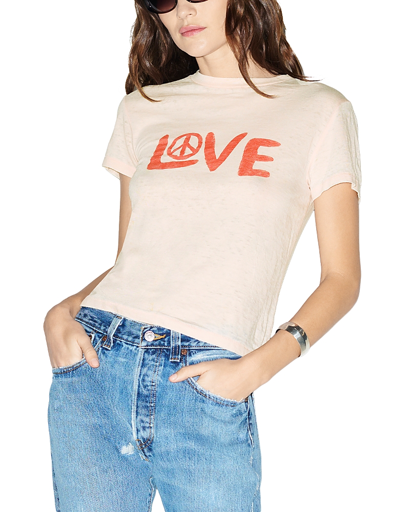 Re/Done Love And Peace Classic Crewneck Tee
