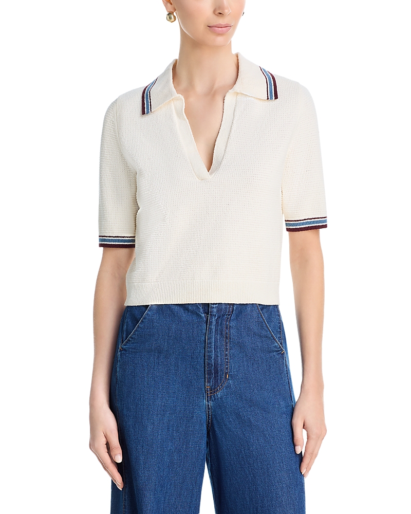Veronica Beard Quinelle Knit Polo Top