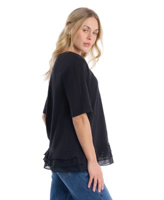 Elbow Sleeve Mixed Media Tee