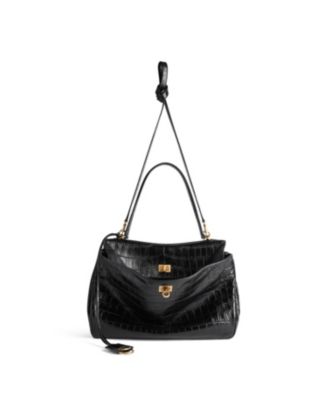 Rodeo Medium Handbag Crocodile Embossed
