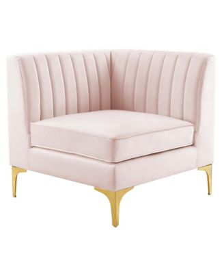  Triumph Channel Tufted Performance Velvet Sectional Sofa Corner Chair
