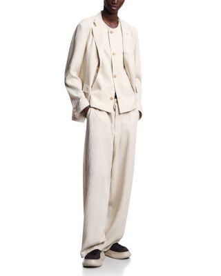 Relaxed Fit Embossed Wrinkled Jacquard Trousers