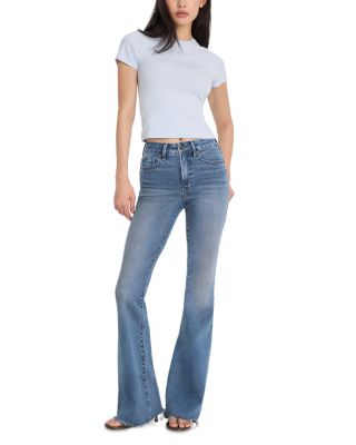 Good Legs Soft Touch Mid Rise Flare Jeans in Indigo1211