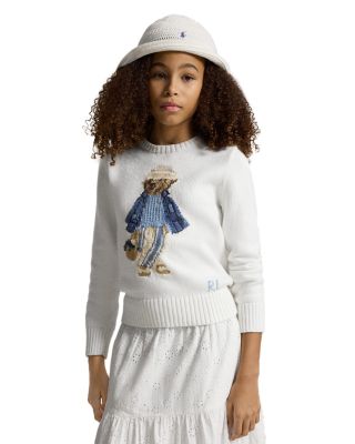 Girls' Polo Bear Cotton Sweater - Big Kid