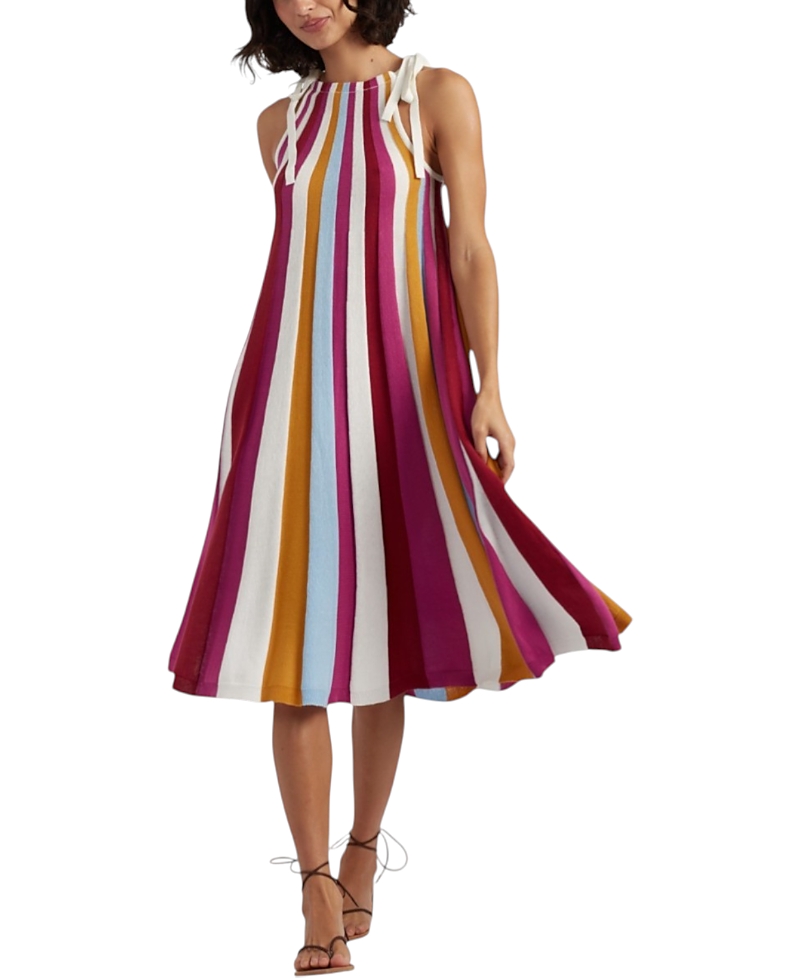 Chinti & Parker Women's Cotton Rainbow Swing Dress