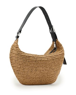 Luna Medium Raffia Shoulder Bag