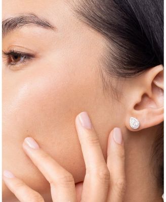  Halo Stud Earrings in 14K Gold, 1.5ctw Pear Lab Grown Diamond