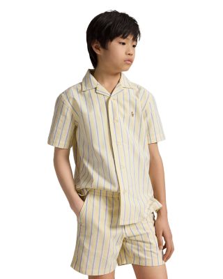 Boys' Striped Cotton Oxford Camp Shirt - Big Kid