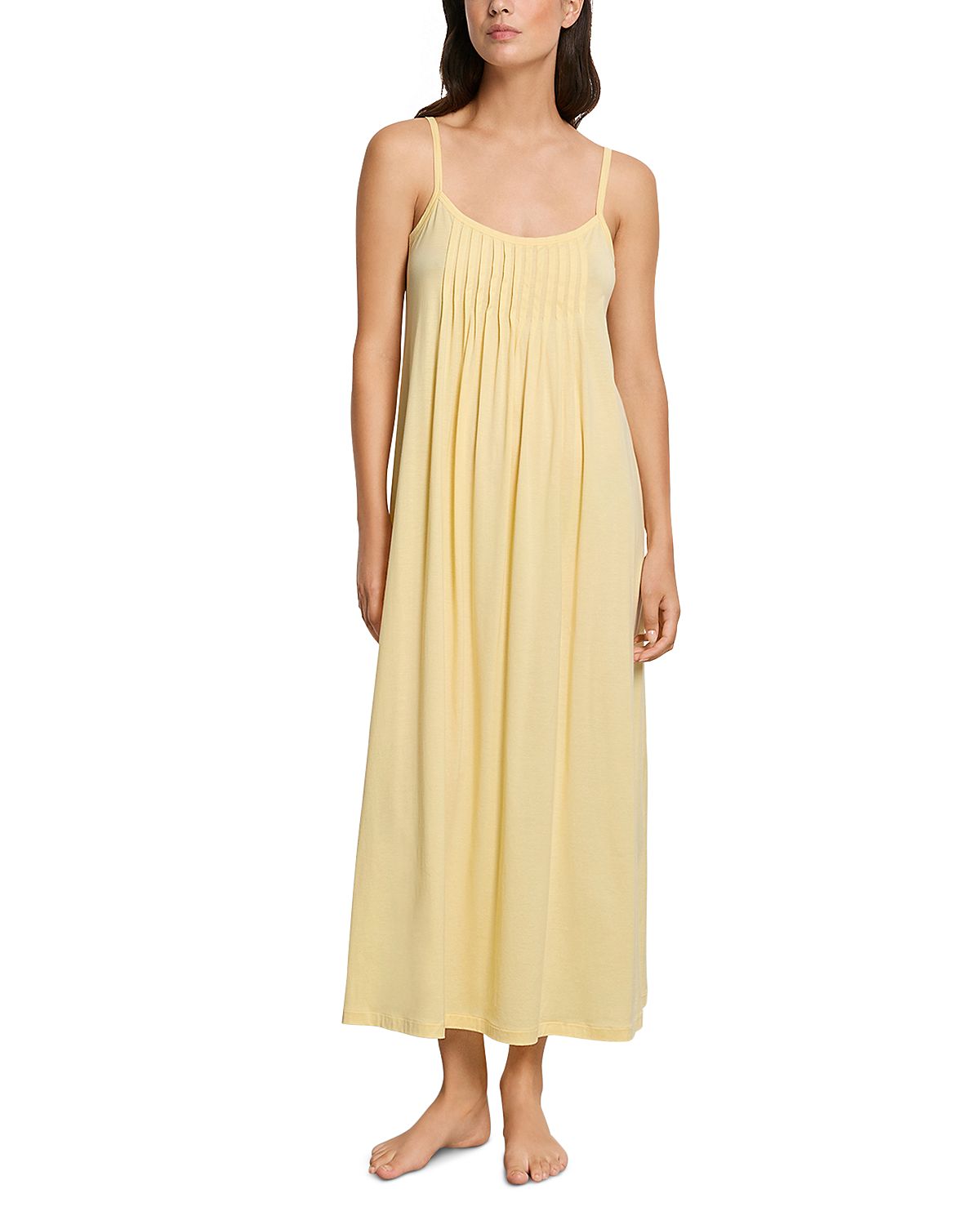 Hanro Juliet Pleated Long Spaghetti Gown
