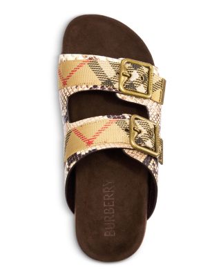 Women's Urchin Embossed Check Slide Sandals