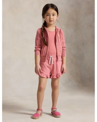 Girls' Mini Cable Cotton Full Zip Hoodie - Little Kid