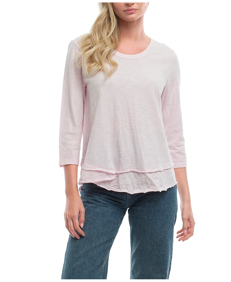 Wilt Clothing 3/4 Sleeve Shrunken Crew Mock Layer Tee