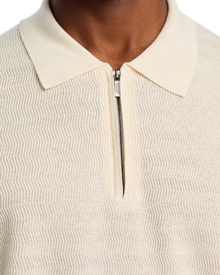 Chevron Quarter Zip Knit Polo Shirt