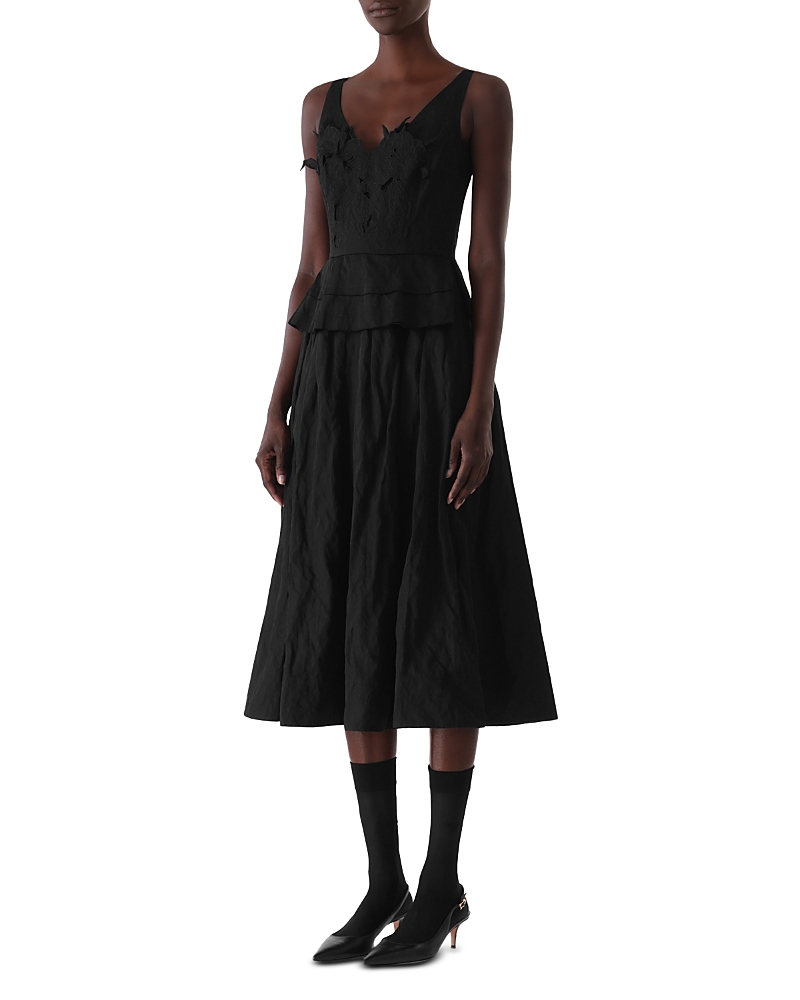 Jason Wu Collection Embroidered Bodice Midi Dress