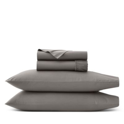 Boll & Branch Percale Hemmed Sheet Set, Full In Gray