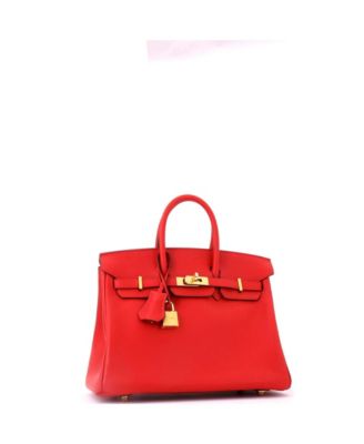 Birkin 25 Handbag Red Swift with Gold Hardware