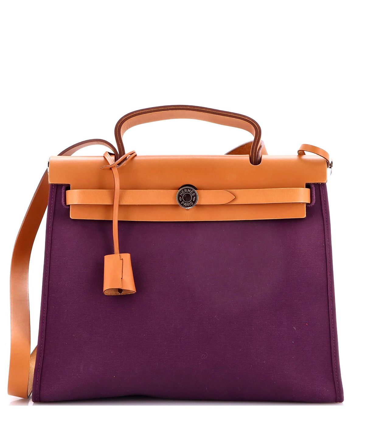 Pre-Owned HERMES 31 Herbag Zip Leather and Toile