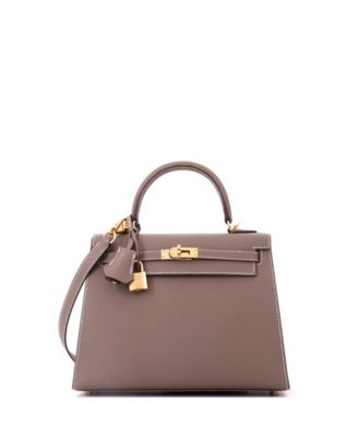 Kelly 25 Handbag Grey Epsom with Gold Hardware