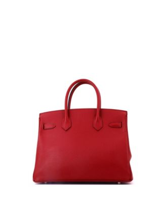 Birkin 30 Handbag Red Epsom with Palladium Hardware