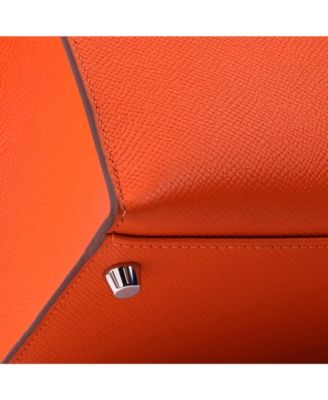Kelly 35 Handbag Orange Epsom with Palladium Hardware