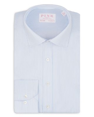 Thomas Pink Men's Stripe Dress Shirt - Blue - Size 16.5 34/35