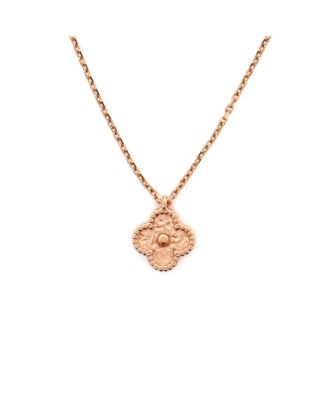  Sweet Alhambra Pendant Necklace 18K Rose Gold, 15.75"