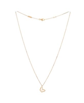  Sweet Alhambra Butterfly Pendant Necklace 18K Gold and Mother of Pearl, 15.75"