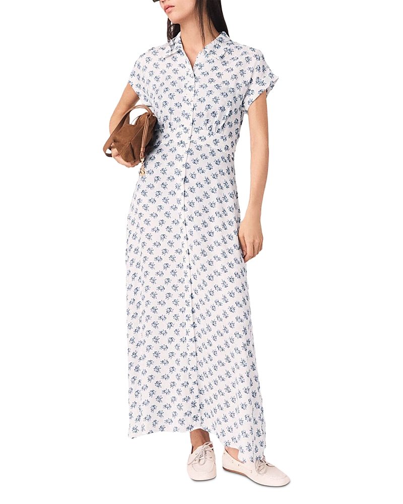 Maje Jacquard Print Maxi Dress