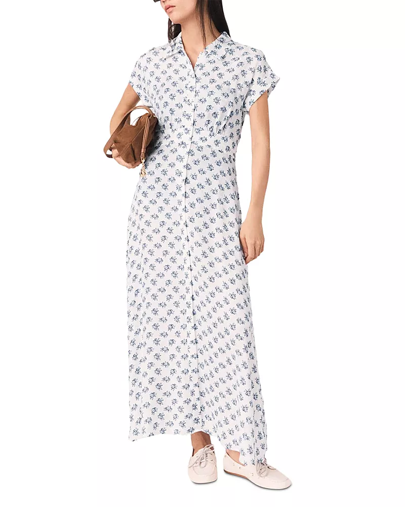 Maje Jacquard Print Maxi Dress