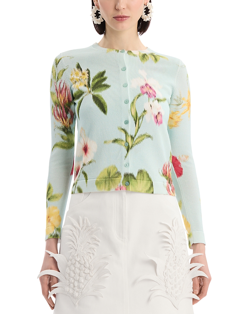Oscar de la Renta Chine Knit Twinset Cardigan Sweater