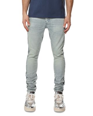 Skinny Fit Two Tone Jeans in Light Indigo