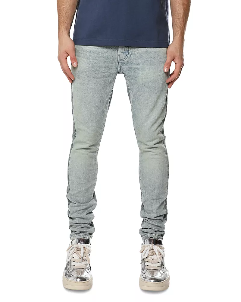 Purple Brand Skinny Fit Two Tone Jeans in Light Indigo