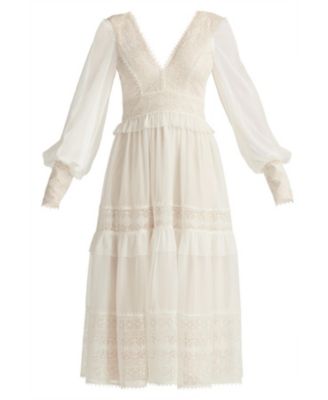  Loic Lace Panel Midi Dress