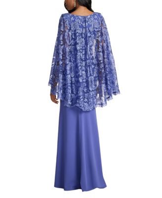  Margolin Embroidered Cape Gown
