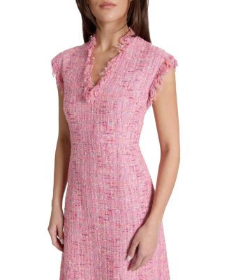  Cici Asymmetric A-Line Dress in Cotton Blend Tweed