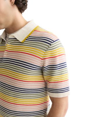 Striped Structured Knitted Regular Fit Polo