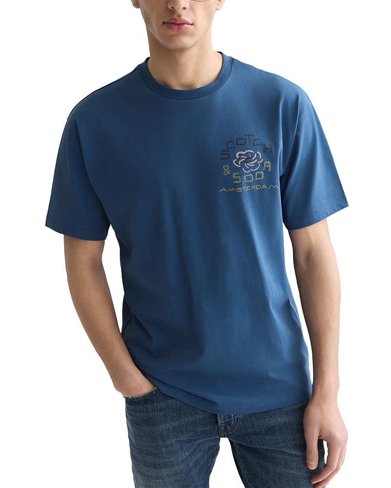 Scotch & Soda Front and Back Artwork Relaxed Fit T Shirt